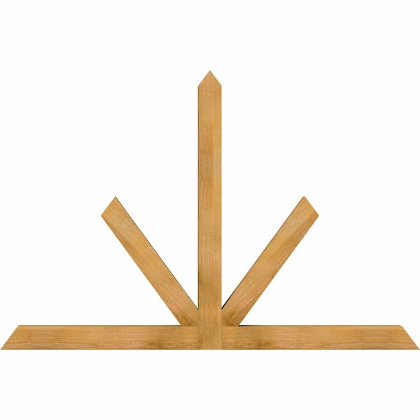 Ekena Millwork Saratoga Rough Sawn Timber Gable Bracket, Western Red Cedar, 72"W x 48"H x 4"D x 4"F, 16/12 Pitch GBW072X48X0404SAR00RWR - main